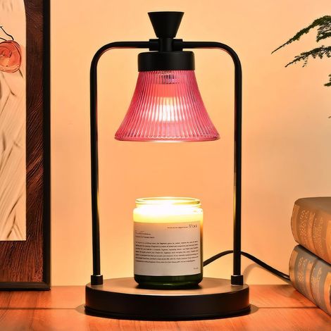 Scaldacandele elettrico regolabile con lampadina aromatica per casa, ufficio, camera da letto, soggiorno, idea regalo (modello viola con timer) (1/5)