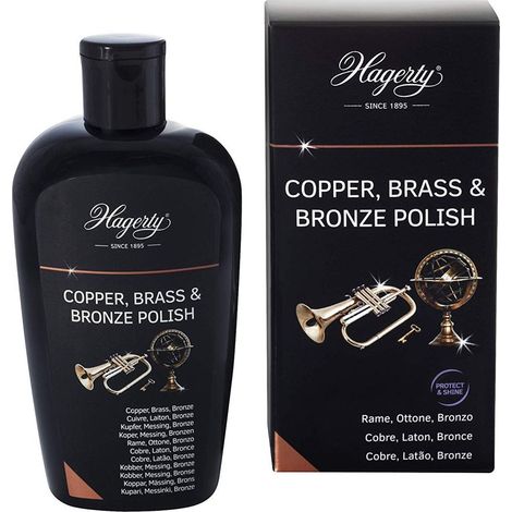 Hagerty Copper Brass & Bronze Polish 250 ml I Lucidante efficace su bronzo ottone rame per una nuova brillantezza I Crema lucidante per vasi sculture stoviglie in rame decorazioni strumenti musicali (1/4)