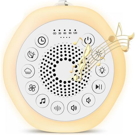 Máquina de ruido blanco para bebés, máquina de ruido blanco portátil con 27 sonidos relajantes, luz nocturna y función de temporizador, dispositivo de ruido inalámbrico para adultos y bebés para ayuda (1/5)