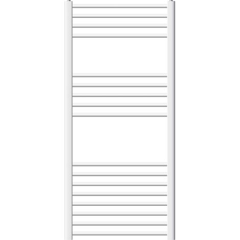 ECD Germany Radiatore Scaldasalviette per Bagno Moderno - 600 x 1200 mm - Bianco - Acciaio - Dritto con attacco laterale - Scaldasalviette Asciugacapelli Riscaldamento bagno (1/5)