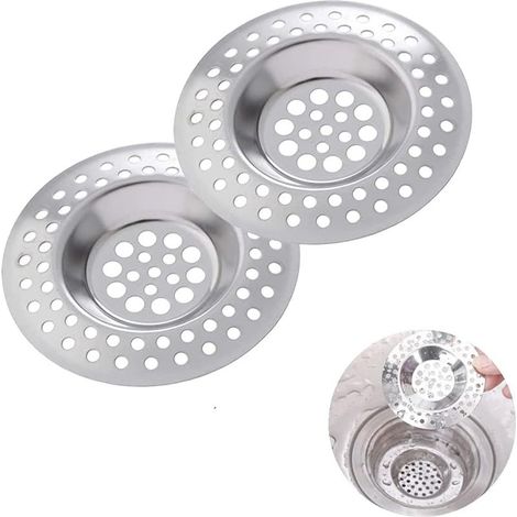 2er-Set Küchenspülenfilter, Abflusssieb, Küchenspülengitter, Edelstahl-Spülenfilter für Küchen-/Badezimmerspülen, Verstopfungsschutzfilter (1/5)