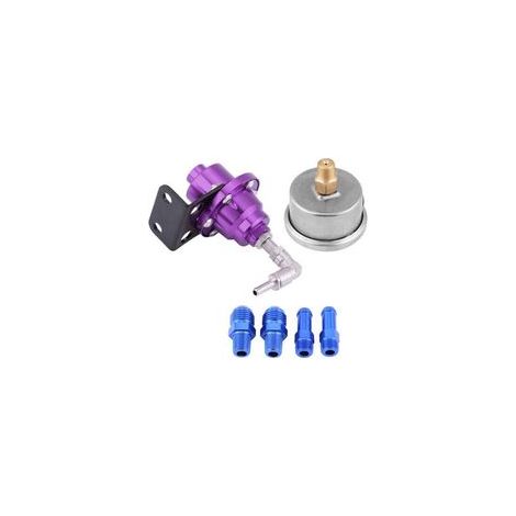 Kit de jauge d'huile de régulateur de pression de carburant universel en aluminium 160 psi réglable 1: 1 (violet) (1/4)