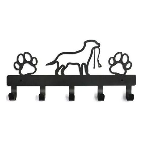 BUNTHAUS Lntyq Porte Clef Mural, Porte Clé Mural, Boite a Clefs Murale Decorative, Porte-clés Mural Avec 5 Crochets en Fer Forgé Chien Porte-clés en Métal Crochet à Clés Ornement dart en Métal (Noir) (1/5)