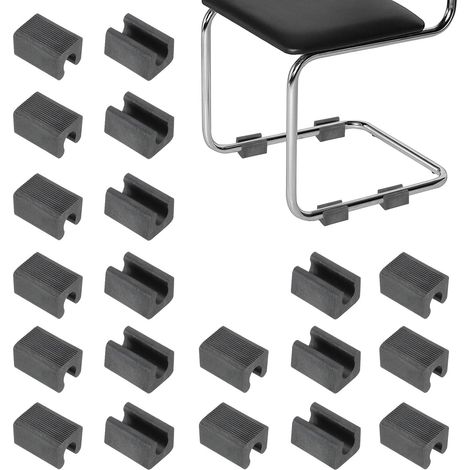 20pcs Embouts De Pied De Chaise en U, Protège-Sols en Forme De U 9mm pour Pieds De Chaise Rectangulaires, Embouts De Pied Glissants pour Parquets, Noir (1/5)