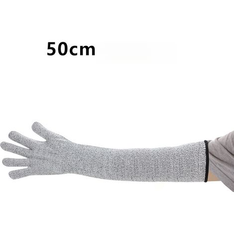 3 paia manicotti protezione braccia lavoro sicurezza anti-graffio animale proteggi-braccio, grigio, 50cm