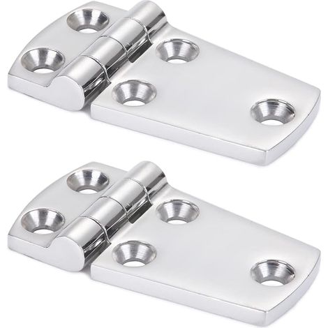 Stainless Steel Heavy Duty Door Hinge Hardware Bracket for Boat, Cabinet, Platform, Marine, Garage - SUS316 2pcs 38mm x 71mm (1/5)
