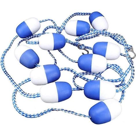 Corde flottante de sécurité pour piscine avec crochets, corde de séparation bleue et blanche, accessoires de piscine (1/5)