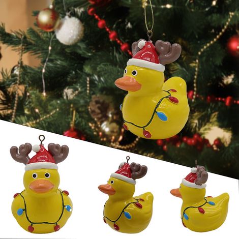 Canard En Résine - Décoration De Sapin De Noël - Pour Intérieur Extérieur - Lot De 1 (1/5)