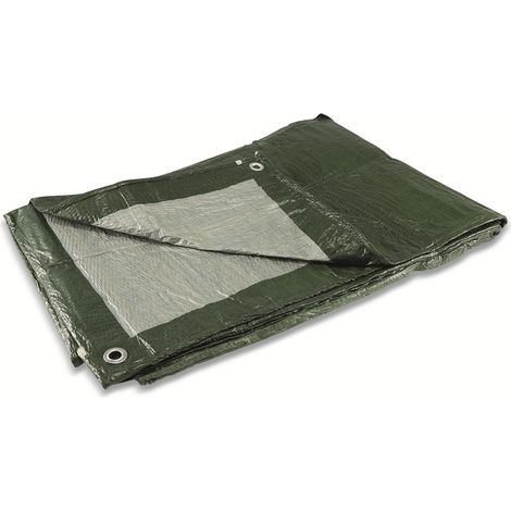 CHILITEC Bâche tissée, 120 g/m², vert, 4x5 m, avec œillets