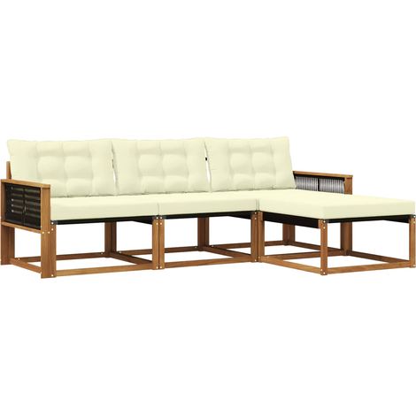 Outdoor Sofa Set 4 pcs Natural and Cream vidaXL (1/5)