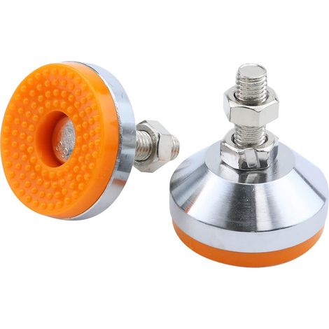 Plaques de pied auto-ajustables anti-vibrations en acier au carbone filetées M12 - 2 pièces (1/5)
