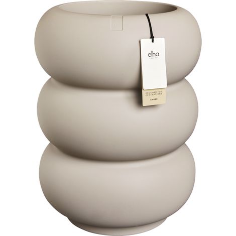 Elho Amber Roll High 43 - Beige - Ø 43 x H 58 cm - intérieurextérieur - 100% recyclé (1/3)
