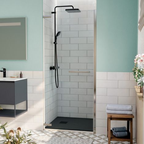 Swiss Aqua Technologies TGD NEW 90x200cm porta doccia battente anticalcare con profilo cromato lucido (SATTGDO90NIKA)