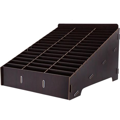 Organizer Scrivania Legno Molti Scomparti Elegante Marrone (1/5)