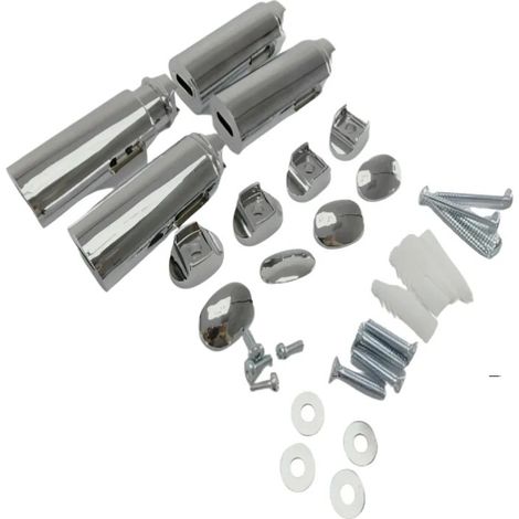 Kit de fijaciones murales cromadas para toallero Timelis, 4 piezas