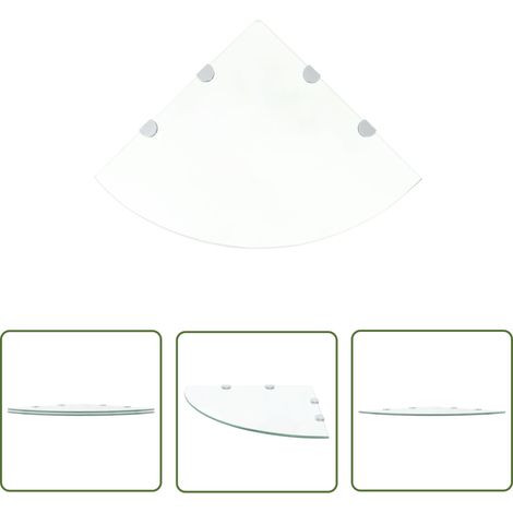 The Living Store Étagères d'angle 2 pcs et supports Verre Transparent 45x45 cm - Etagere Murale - Étagère D'angle - Étagère Transparente - Rangement Mural - Décoration Murale (1/5)