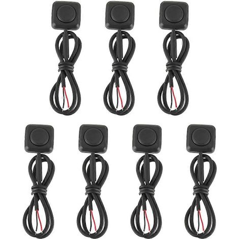 Lot de 7 interrupteurs à bouton-poussoir momentanés marche/arrêt 12 V/24 V, mini-interrupteurs à bouton pour klaxon de voiture, commande industrielle (1/5)