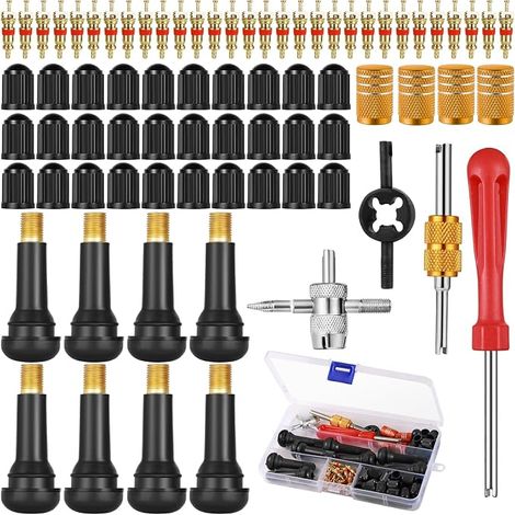 Car Tyre Valve Kit, Car Tyre Repair Kit Demonte Obus Valve, Tyre Repair Tool Kit for Cars, Trucks, Bicycles, Motorcycles, ATVs (1/2)