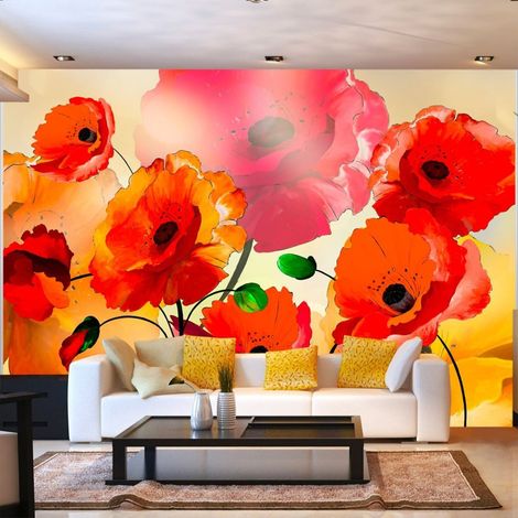 Papier peint coquelicots de velours - 300 x 210 cm