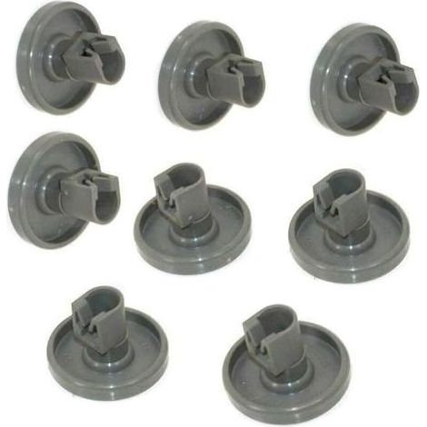Roues de panier inférieur pour lave-vaisselle – Lot de 8 roulettes de remplacement compatibles (1/4)