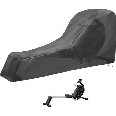 Housse de rameur noire, 241 x 61 x 100 cm, tissu Oxford 210D, housse d'extérieur pour rameur Concept 2, housse de protection anti-poussière pour équipement de fitness, avec sac de rangement (1/5)