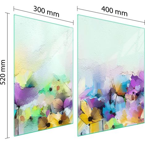 PLACA PROTECTORA DE VIDRIO PARA ESTUFA 70x52 FLORES (1/5)