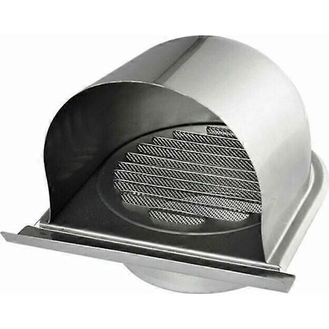 150mm Round Stainless Steel Ventilation Grille - Insect Screen, 45° Slats (1/4)