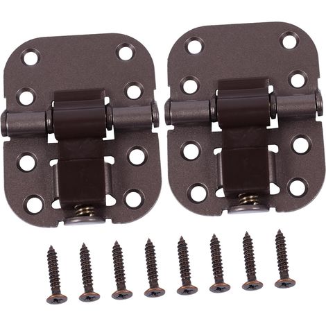 Charnières Pliantes en Acier Argenté avec Ressort, Lot de 2 Pièces avec 8 Vis, pour Portes et Volets Pliants Cuisine (1/5)
