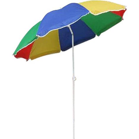 TRADE SHOP - Ombrellone Mare Spiaggia Giardino Acciaio Grande 210 Cm Arcobaleno Colorato -