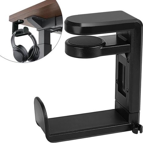 Einzelteile selbstklebender Kopfhörerhalterungshaken, universeller Wandhalter für die Untertischmontage zur Befestigung von Gaming-Headsets und Controllern (1/5)