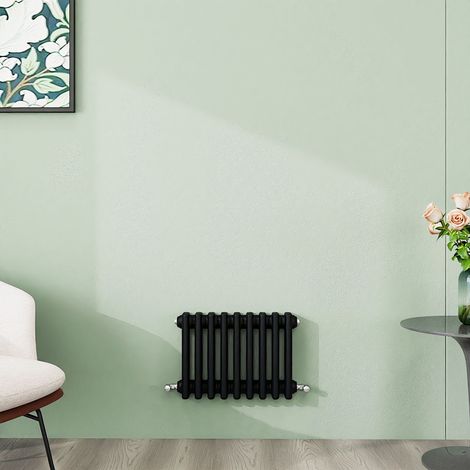 AICA 300x425mm 3 Column Horizontal Black Radiator Central Heating Cast Iron Style