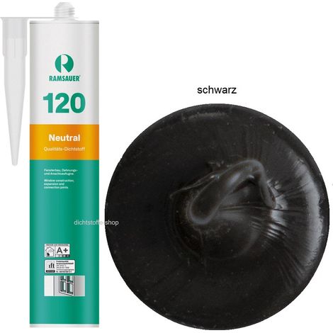 Ramsauer 120 Neutral Fenster Silikon Fugen Dichtstoff 310ml Kartusche schwarz (1/5)