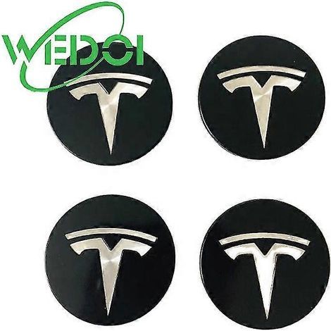 Kit d'enjoliveurs de roue pour Model 3, cache-moyeu et emblème pour Tesla Model 3/X/S/Y, accessoires Johx, noir (1/4)