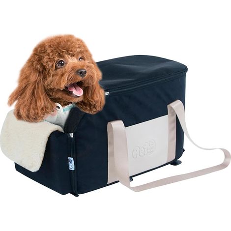 Siège auto pour animaux de compagnie, avec console de voiture, siège de protection en peluche, amovible, rehausseur (1/5)