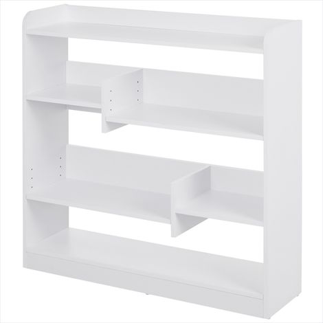 Bibliothèque 90 x 24 x 91 cm 4 étagères blanc mélamine (1/5)