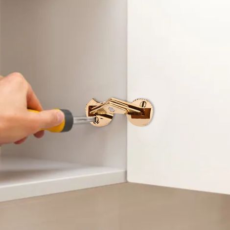 Lot de 4 charnières invisibles en cuivre pour portes de placard, idéales pour les plans de travail et les projets de bricolage (10 mm). (1/5)
