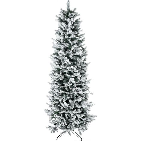 HOMCOM Albero di Natale 225cm Innevato per Interni con 988 Rami Base in Acciaio (1/5)