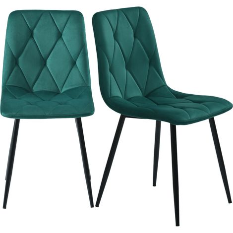 Set de comedor redondo 5 piezas MDF efecto mármol con 4 sillas de terciopelo verde HOMVRA (1/5)