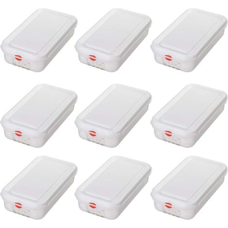BRB Lot de 9 boîtes de conservation GN avec couvercle, 325 x 176 x 65 mm, contenance 2,5 l