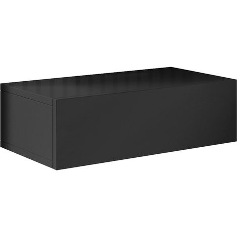 Muebles Bonitos – Lot de 2 tables de chevet 1 tiroir – Panneaux de mélamine brillante – Dimensions 46x15x34cm – Style moderne noir