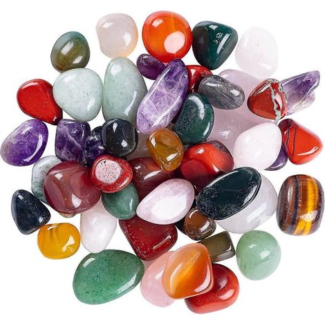 1 lb de pierres et cristaux naturels roulés en vrac - Assortiment de pierres polies roulées (1/5)