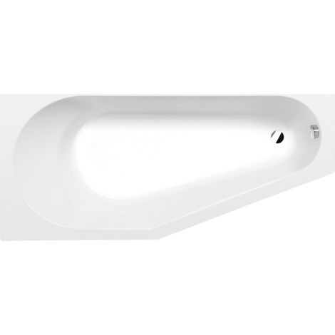 TIGRA L Baignoire Asymétrique 170x80x46cm, Blanc Mat