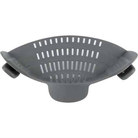 Passoire en silicone gris foncé pour légumes, fruits et pâtes, égouttoir de cuisine ménager, accessoire de filtration alimentaire