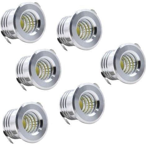 Set of 6 Mini Recessed LED Ceiling Spotlights, Black, 3W, Cool White - LIAIKI
