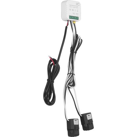 Compteur électrique intelligent monophasé avec pince ampèremétrique, connecté WiFi et compatible Tuya pour suivi de consommation 90‑250VAC