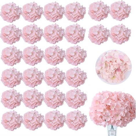 50 tiges d'hortensias en soie roses – Centre de table artificiel pour mariage et décoration intérieure (1/5)