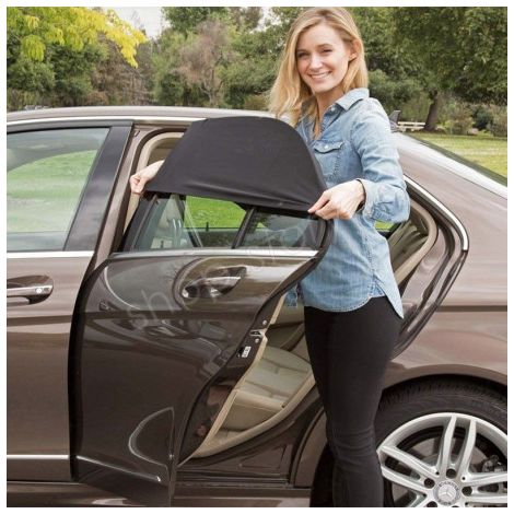 Pare-soleil pour fenêtres de voiture – Anti-UV et anti-insectes – Ajustable jusqu'à 110 cm x 55 cm – Installation rapide en quelques secondes – Shop-Story