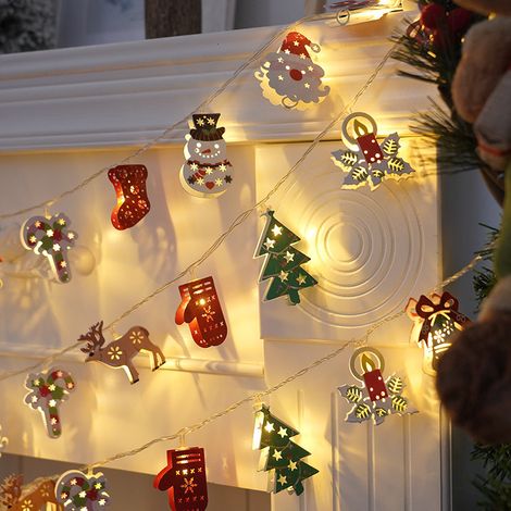 Luci di Natale - Luci a stringa a LED - Illuminazione natalizia - Luci natalizie decorative in ferro battuto - Ornamenti per albero di Natale (1/2)