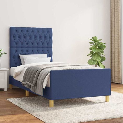vidaXL Estructura de cama sin colchón tela azul 100x200 cm (1/5)