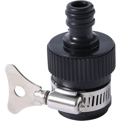 Raccord Universel pour Robinet en Caoutchouc avec Collier Métallique – Adaptateur d’Entrée Eau pour Robinet 14-24 mm (1/3)